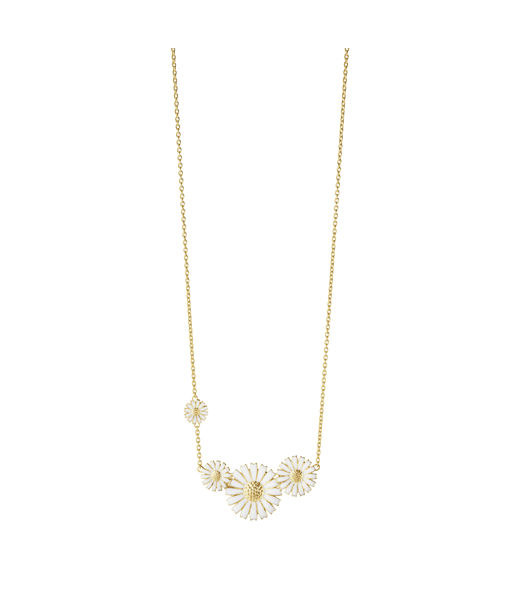 Silverhalsband Daisy 4 Flower White fg