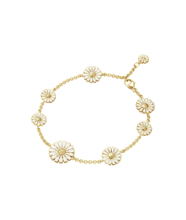 Silverarmband Daisy 8 Flower White fg