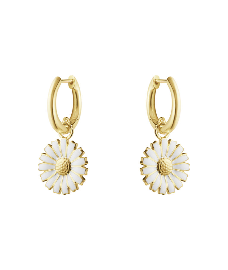 Silverörhänge Daisy White hoops fg