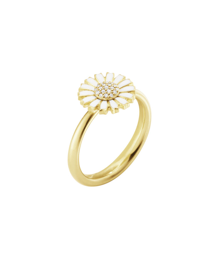Silverring Daisy White 11mm 0,05ct fg SIZE 55