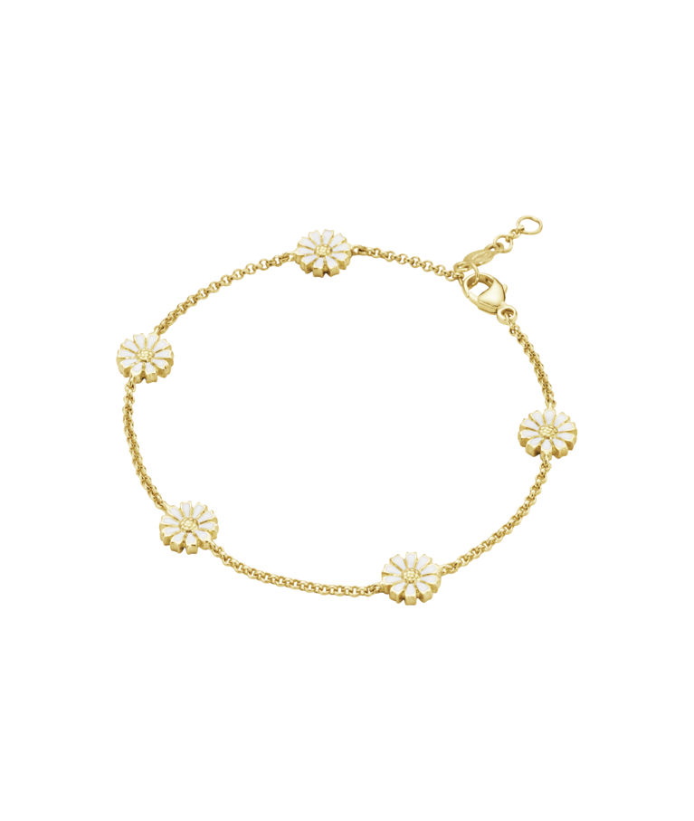 Silverarmband Daisy White 5x7mm fg 18,5cm