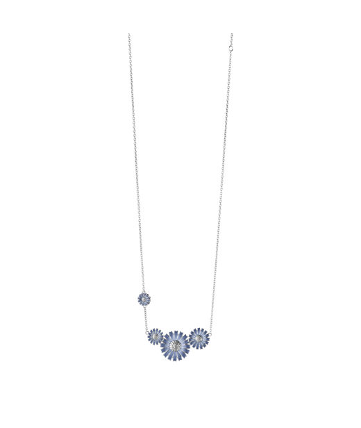 Silverhalsband Daisy Blue 4x