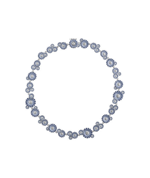 Silverhalsband Daisy Blue