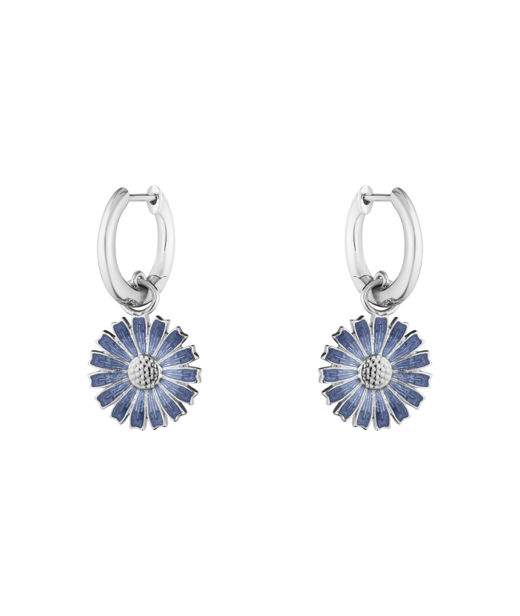 Silverörhängen Daisy Blue Creoler 13mm