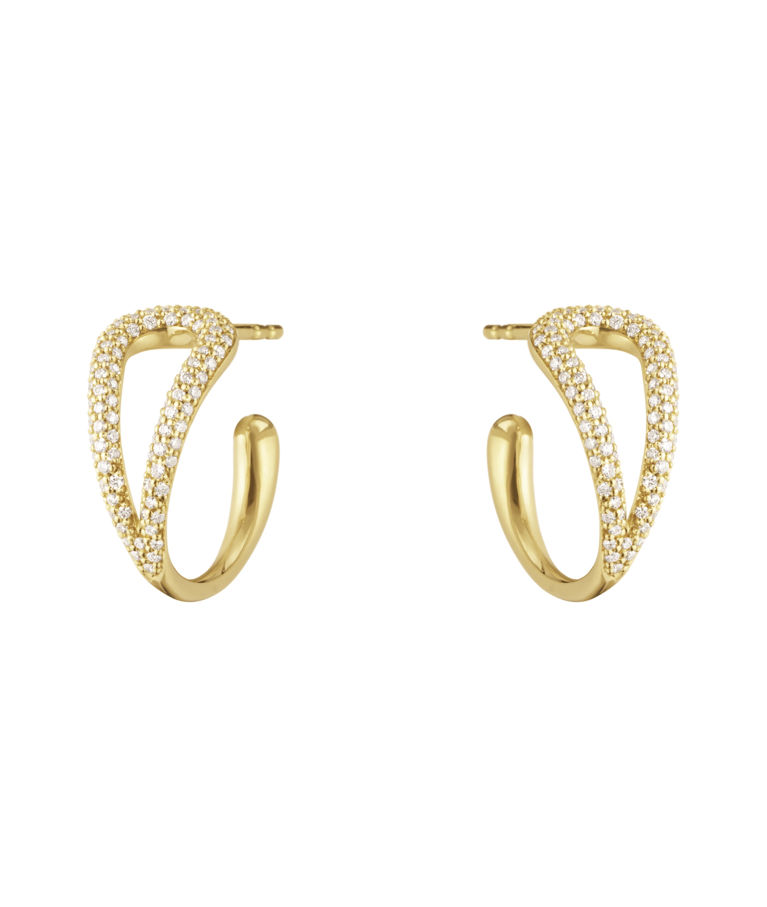 18k gg örhänge Mercy Swirl Earhoop Pavé 0.41ct