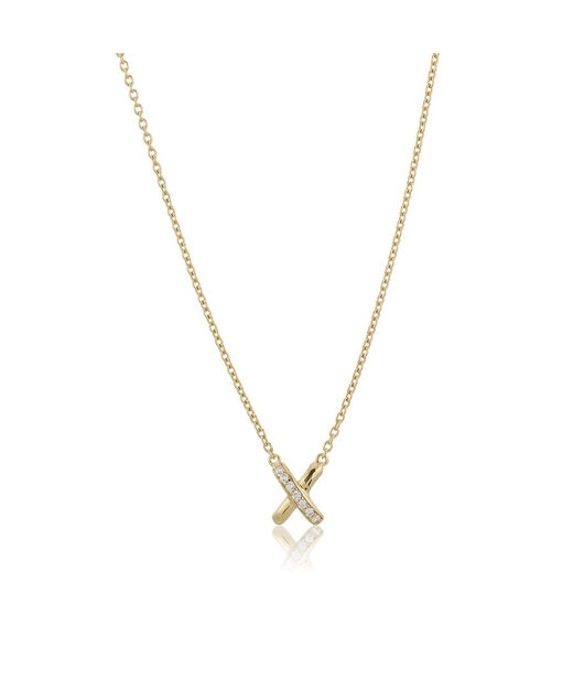 Silverhalsband Cross My Heart fg