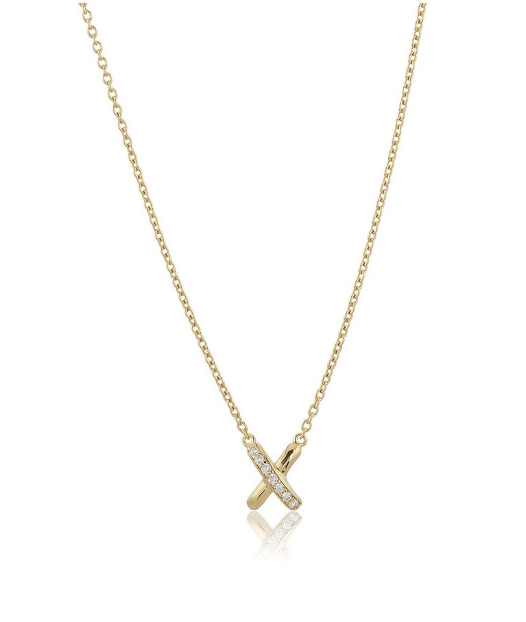 Silverhalsband Cross My Heart fg