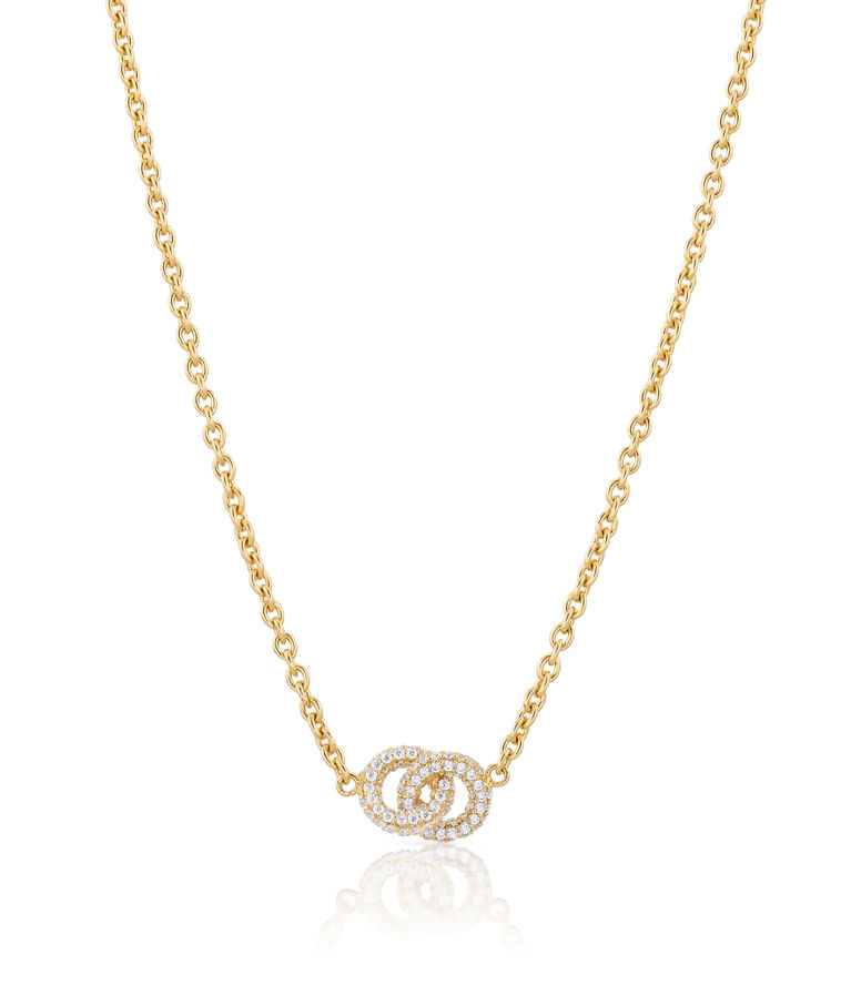 Silverhalsband The Knot Sparkling Mini fg
