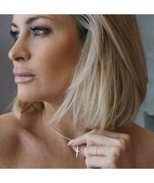 Silverhalsband Cross Faith