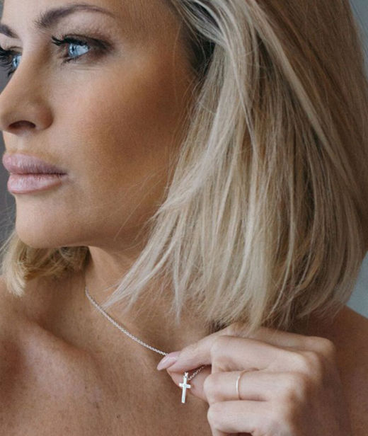 Silverhalsband Cross Faith