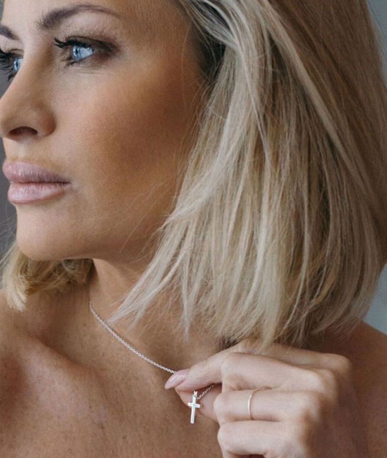 Silverhalsband Cross Faith