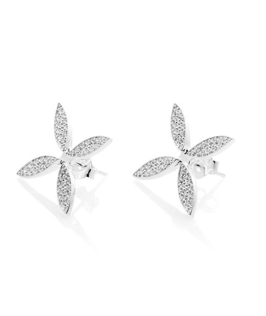 Silverörhänge Sparkling Ellipse cz