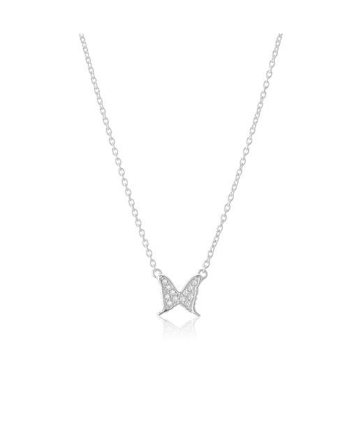 Silverhalsband Petite Papillion Sparkling
