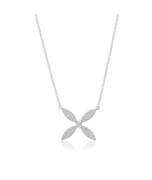 Silverhalsband Sparkling Ellipse
