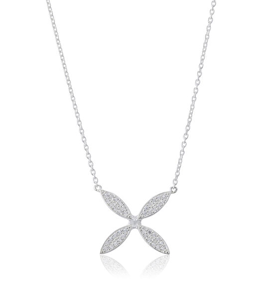 Silverhalsband Sparkling Ellipse