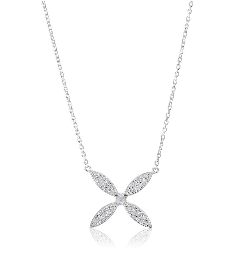 Silverhalsband Sparkling Ellipse