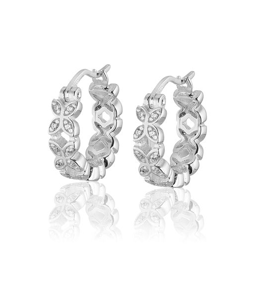 Silverörhänge Sparkling Ellipse Mini Creol - S