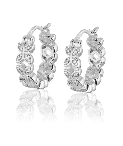 Silverörhänge Sparkling Ellipse Mini Creol - S