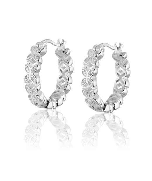 Silverörhänge Sparkling Ellipse Mini Creol - L