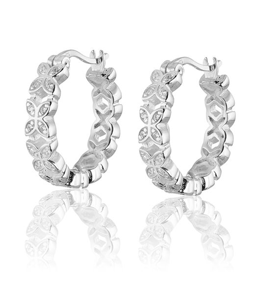 Silverörhänge Sparkling Ellipse Mini Creol - L