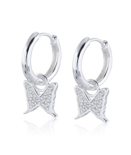 Silverörhänge Petite Papillion Sparkling Creol