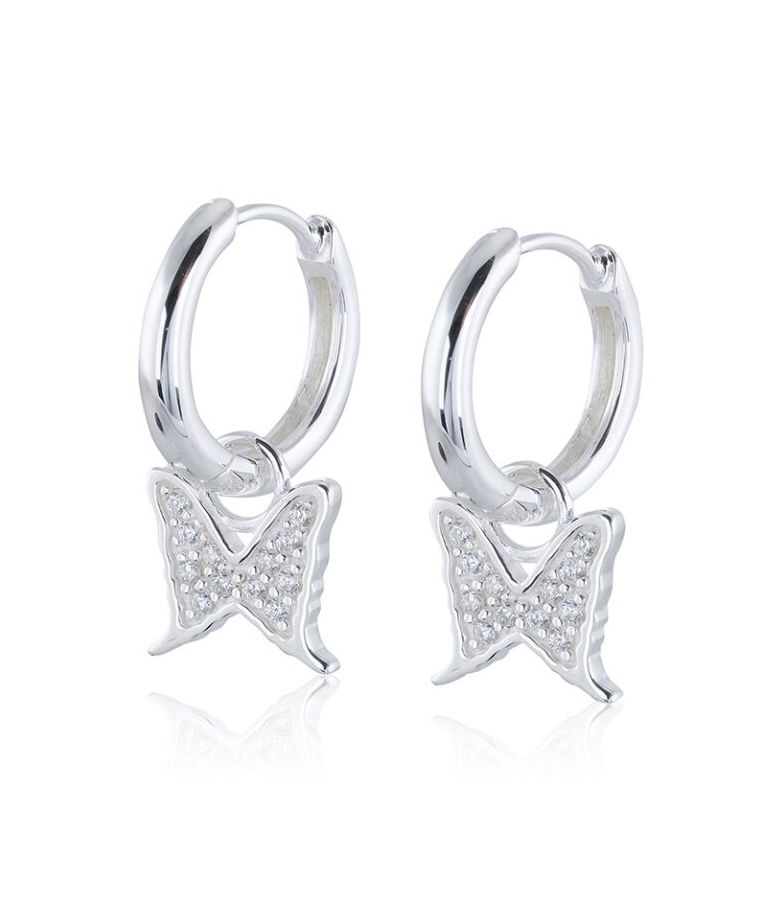 Silverörhänge Petite Papillion Sparkling Creol