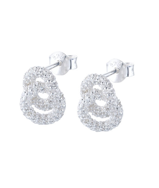 Silverörhänge The Knot Sparkling Mini