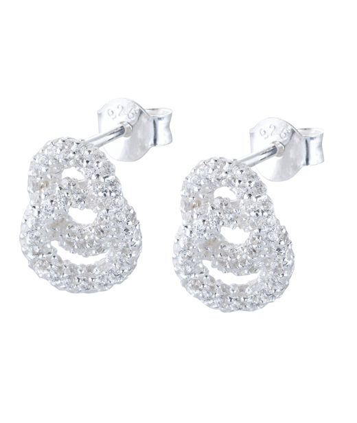 Silverörhänge The Knot Sparkling Mini