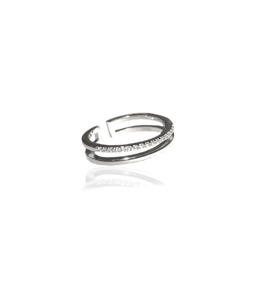 Mässingring Plain And Crystal Twin
