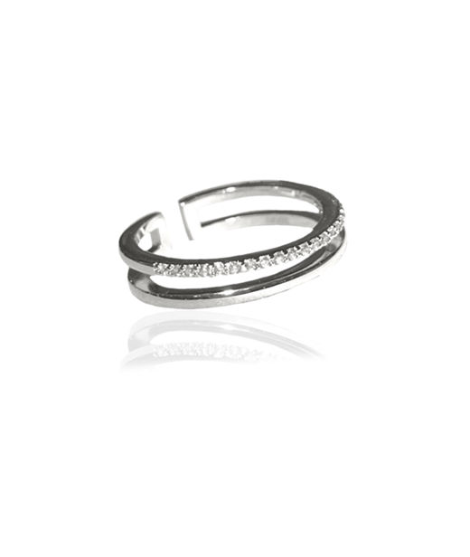 Mässingring Plain And Crystal Twin