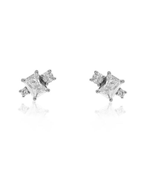 Mässingsörhänge Cleo Micro Silver.