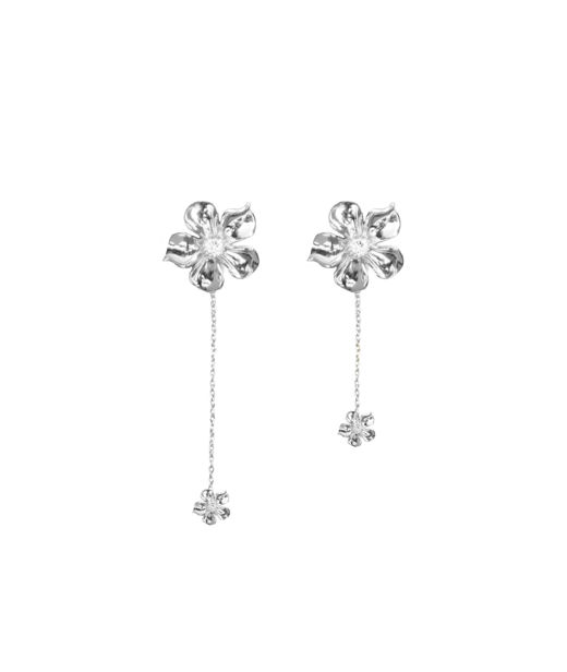 Mässingsörhänge La fleur silver