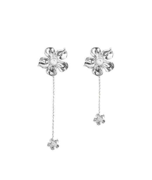 Mässingsörhänge La fleur silver
