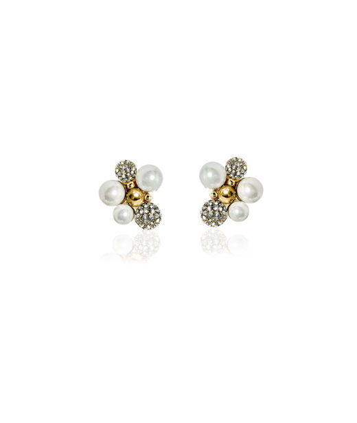 Mässingsörhängen Berry Pearl Crystal Stud gold