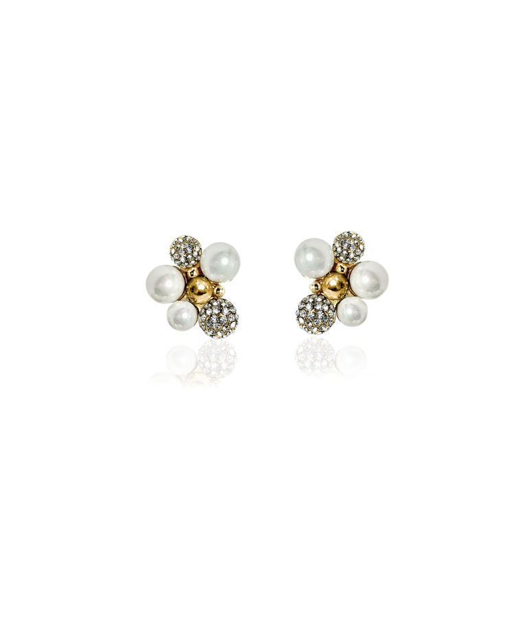 Mässingsörhängen Berry Pearl Crystal Stud gold