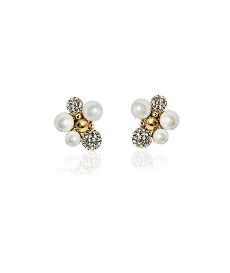 Mässingsörhängen Berry Pearl Crystal Stud gold