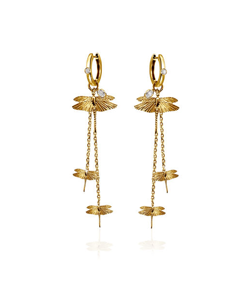 Mässingörhänge Dragonfly Reborn Multi Hoops Gold