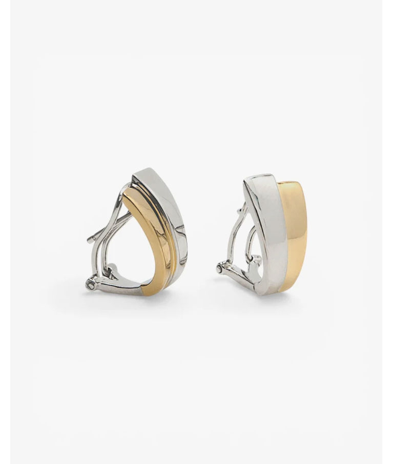 Silverörhänge Omega Clasp Two-Tone