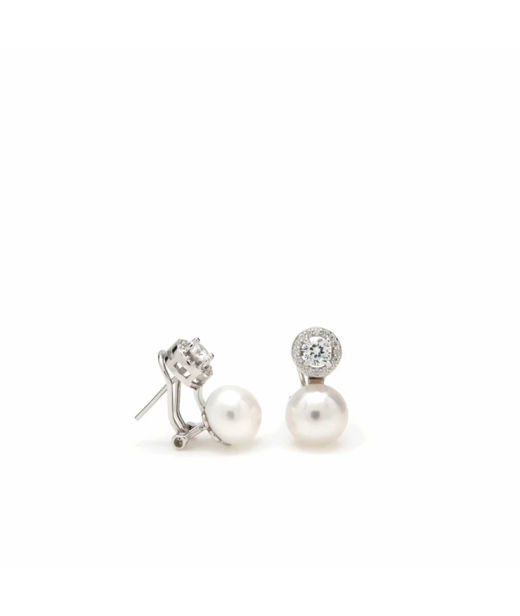 Silverörhänge You And Me Pearl cz