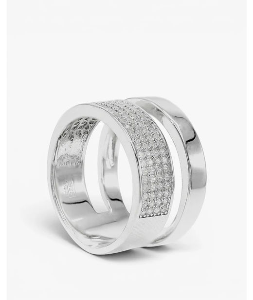 Silverring Wide CZ SIZE 58