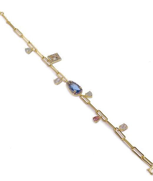 Silverarmband Paperclip Charms fg