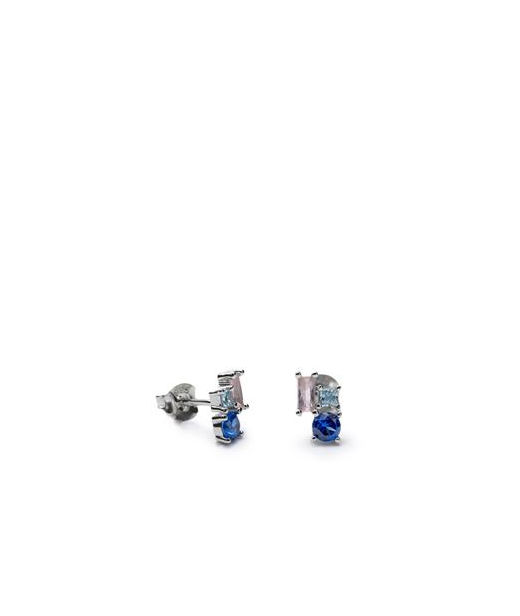 Silverörhänge Small blue/ dark blue/ pink
