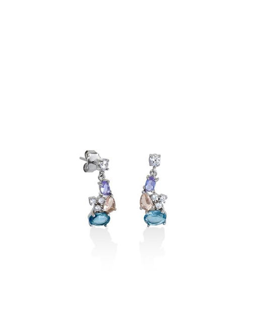 Silverörhänge Brightly Colored cz