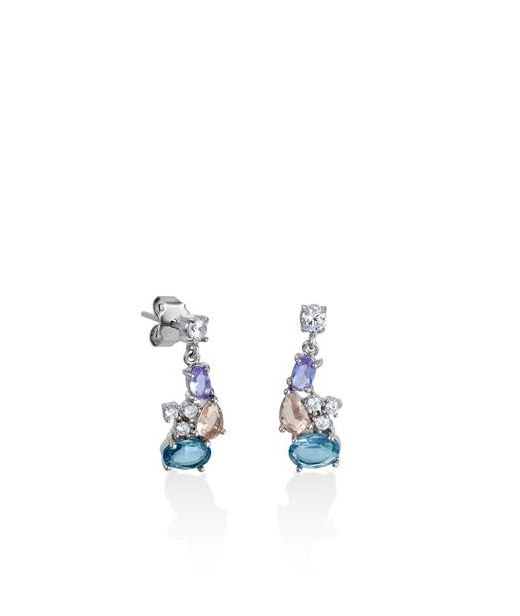 Silverörhänge Brightly Colored cz