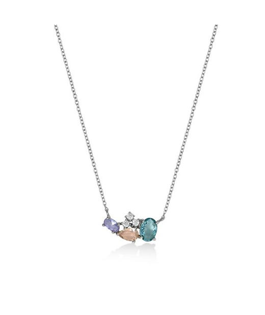 Silverhalsband Brightly Colored cz