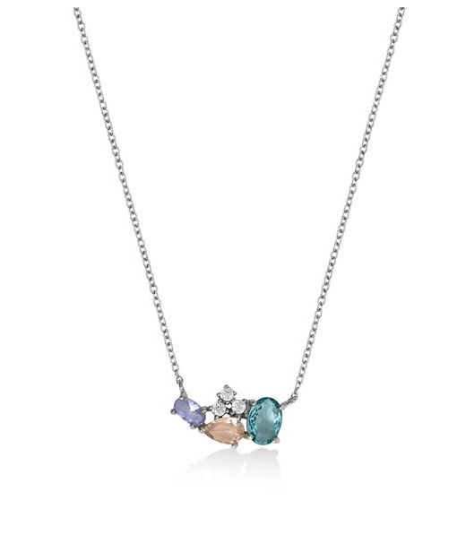 Silverhalsband Brightly Colored cz