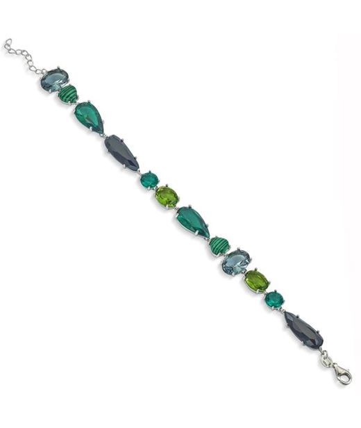 Silverarmband Green/ Blue Tones