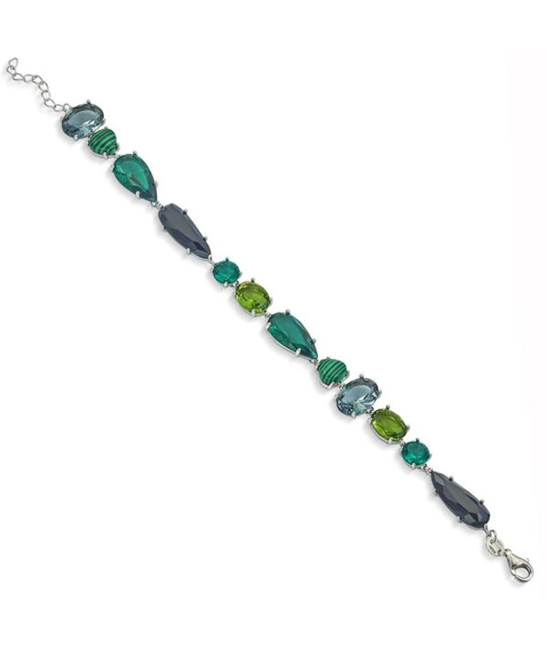 Silverarmband Green/ Blue Tones