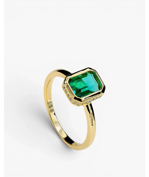 Silverring Stones Emerald Tone fg SIZE 56