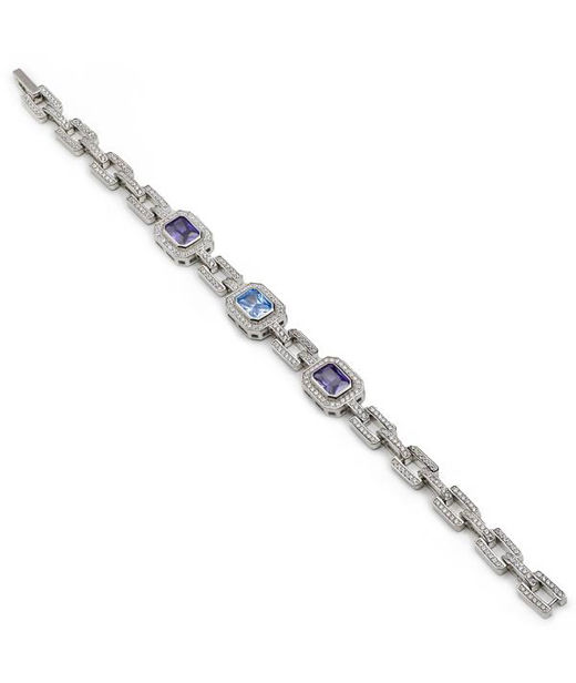 Silverarmband Octagonal Lavender Tones cz